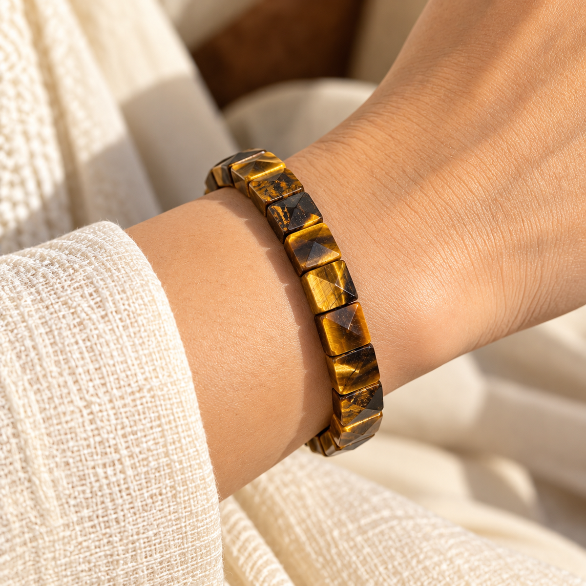 Tiger's Eye Pyramid Bracelet