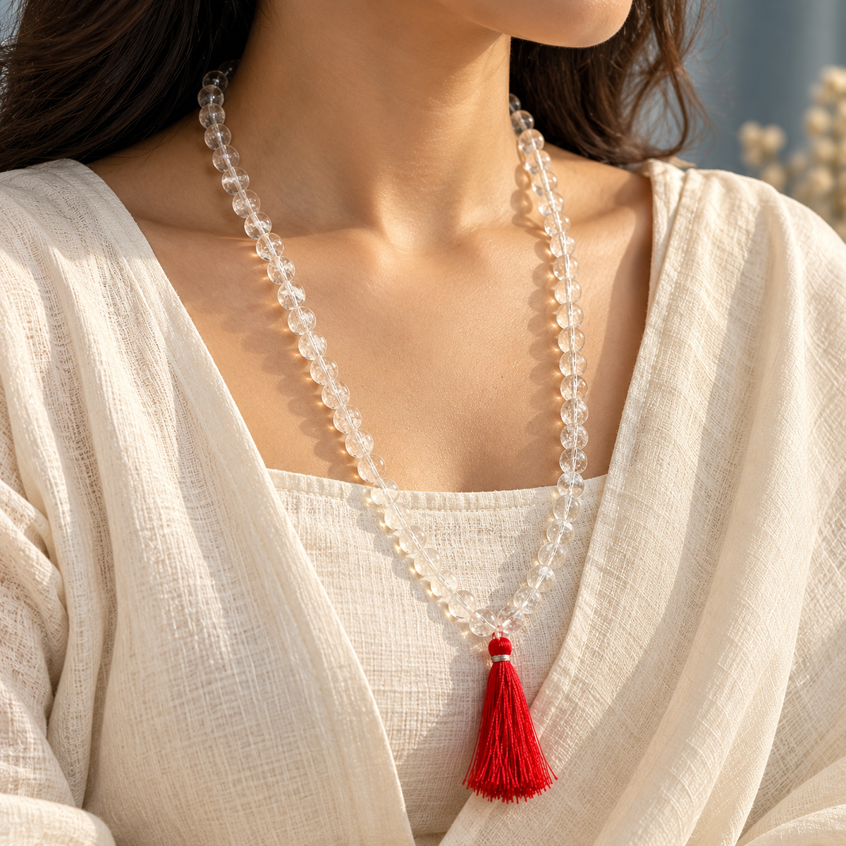 Clear quartz jaap mala
