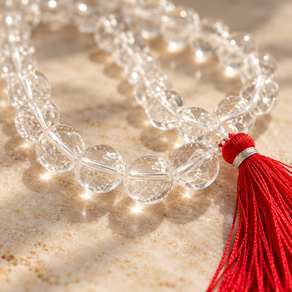 Clear quartz jaap mala