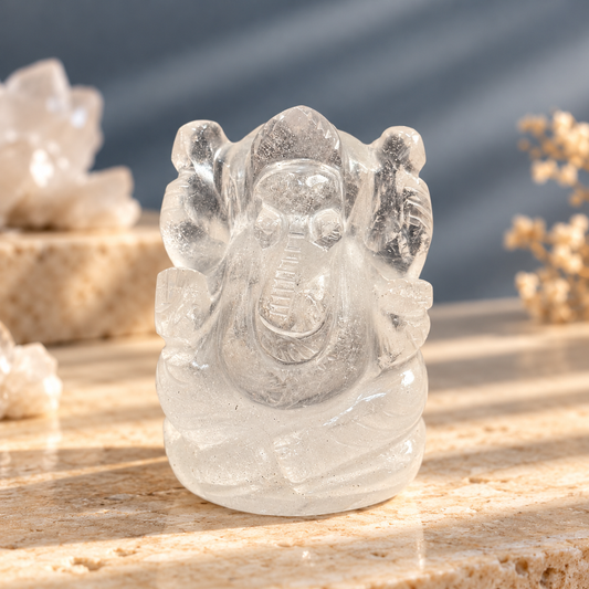 Ganesh Ji Clear Quartz Idol – 76 g