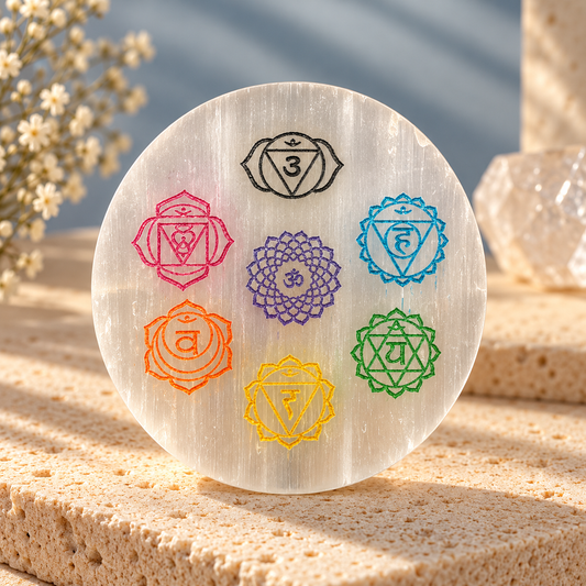 Selenite Plate - 7 Chakra