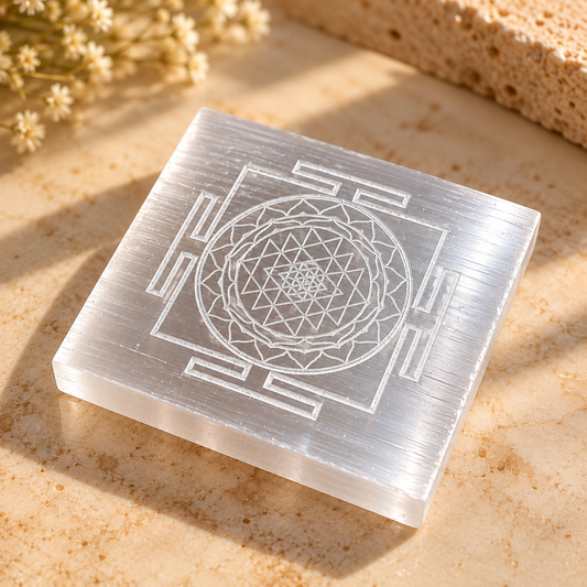 Selenite Plate Shree Yantra
